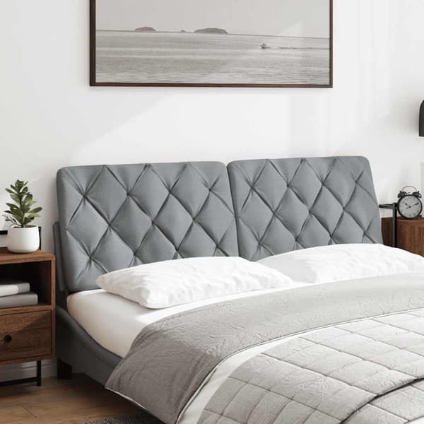 Headboard Cushion Light Grey 160 cm Fabric