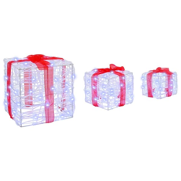 Presentlåda 3 pcs Kallvit 20 x 20 x 20 cm Akryl