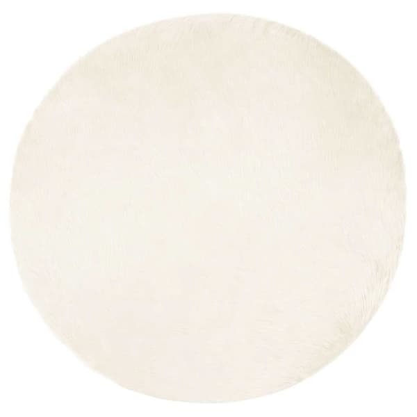 Fuskfäll matta TAFALLA Vit Ø 160 cm Polyester