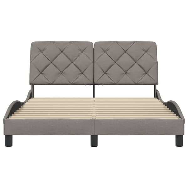 Bed Frame without Mattress Taupe 140x200 cm Fabric