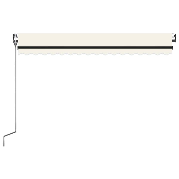 Automatisk markis med vindsensor & LED 400x350 cm gräddvit