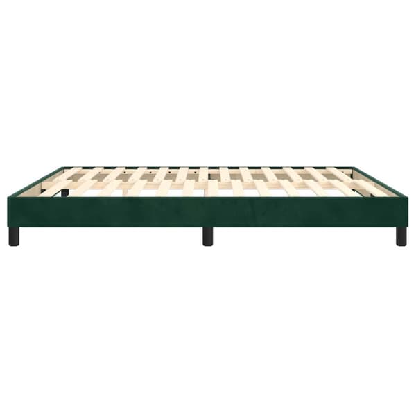 Boxspring-sängram mörkgrön 160x200 cm sammet