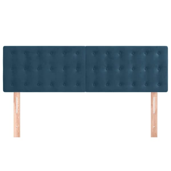 Sänggavlar mörkblå 144x5x78/88 cm sammet