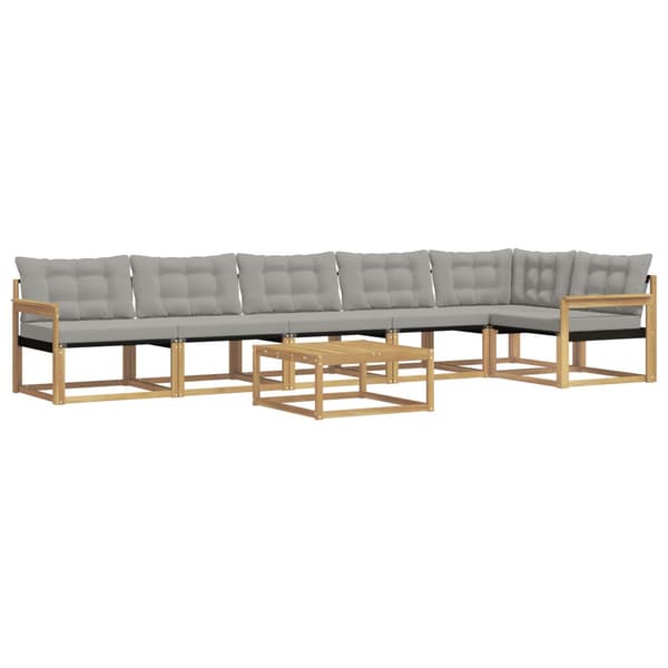 Utomhussoffset 7 pcs Vit och ljusgrå 79 x 79 x 37 cm