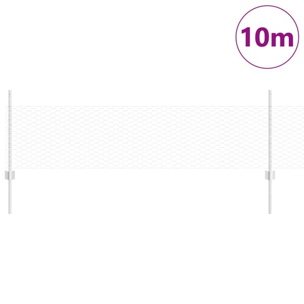 Stängsel med stolpe Silver 0,5 x 10 m Stål