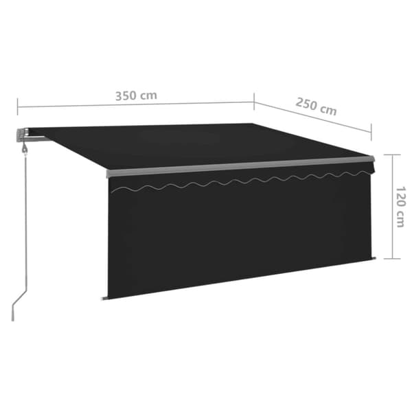 Automatisk markis vindsensor rullgardin LED 3,5x2,5m antracit
