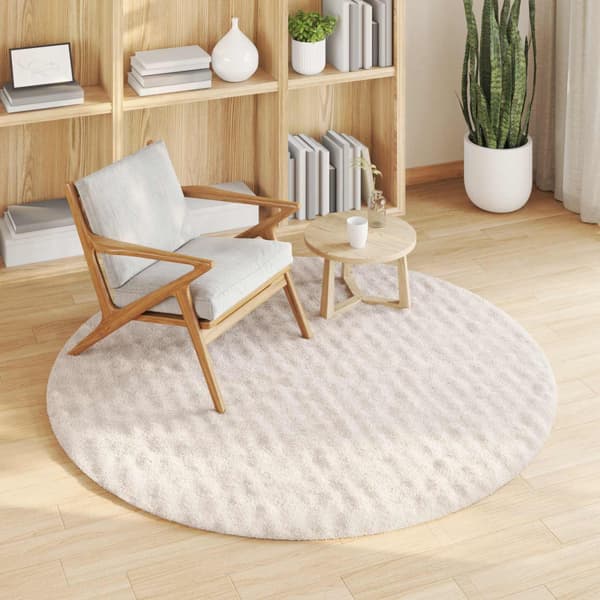 Områdesmattor Rund SIROLO Beige Ø 200 CM Polyester