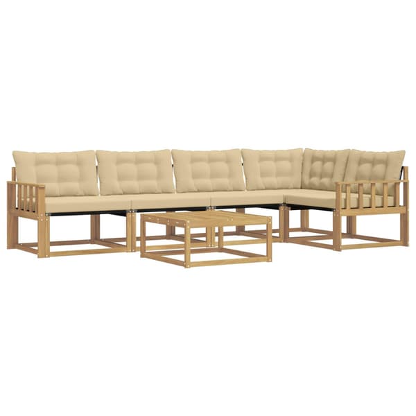 Utomhussoffset 6 pcs Vit och Beige 79 x 79 x 37 cm