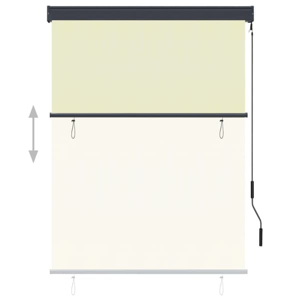 Rullgardin utomhus 120x250 cm gräddvit