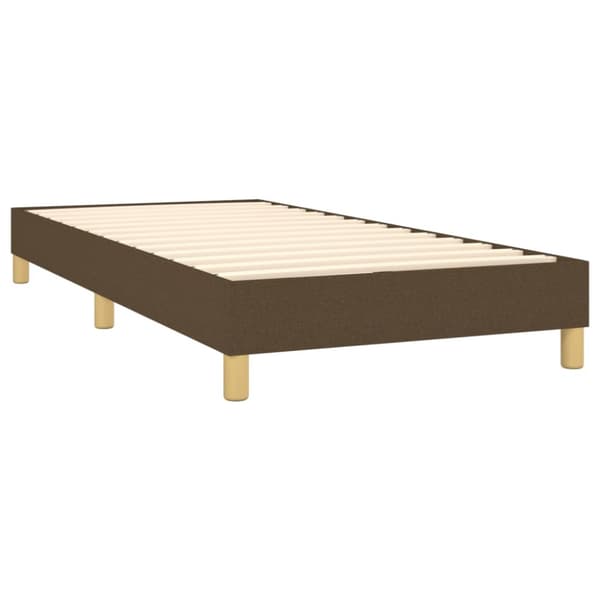 Boxspring-sängram mörkbrun 90x200 cm tyg