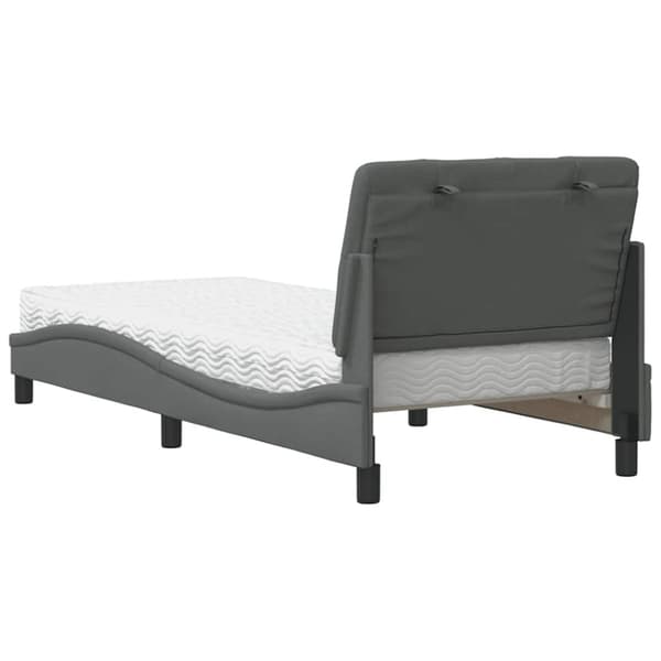 Bed with Mattress Dark Grey 90x190 cm Fabric
