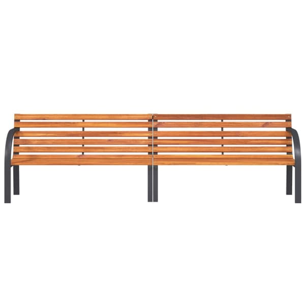 Trädgårdsbänk brun 231 cm trä & pulverlackerat stål