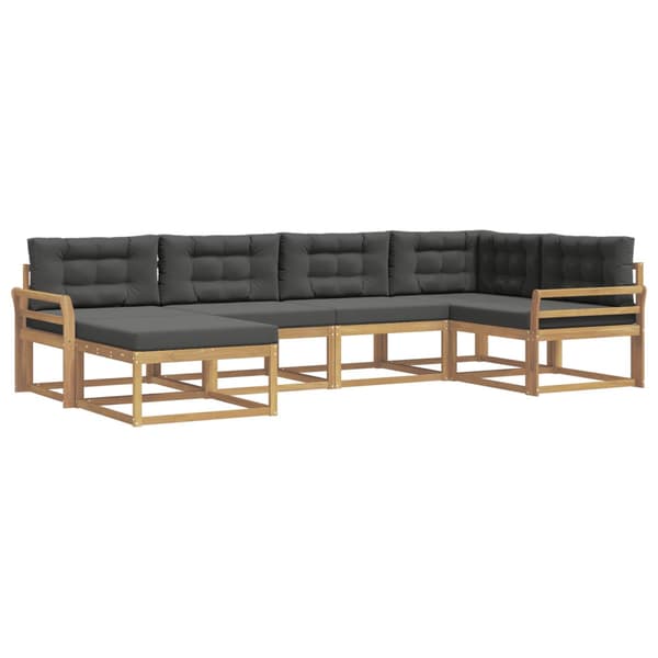 Utomhussoffset med kudde 5 pcs Vit och antracit Polyester