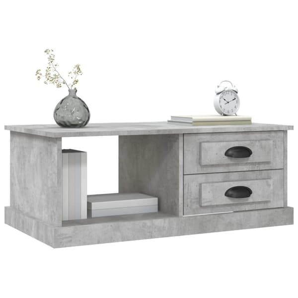 Soffbord betonggrå 90x50x35 cm konstruerat trä