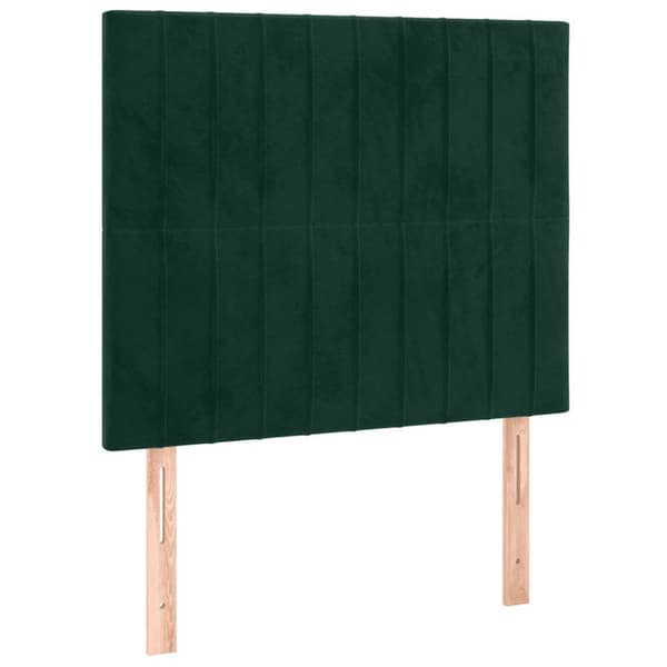 Ramsäng med madrass mörkgrön 90x190 cm sammet