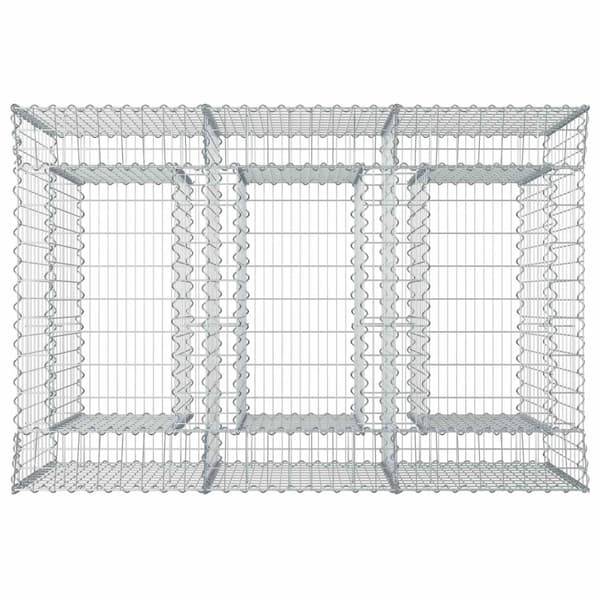 Gabion upphöjd säng 2 pcs Silver