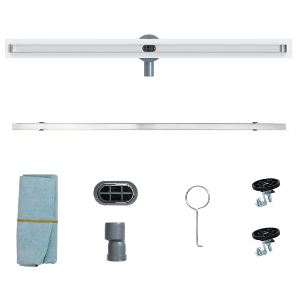360° Duschavlopp med smal modell Silver 100 cm