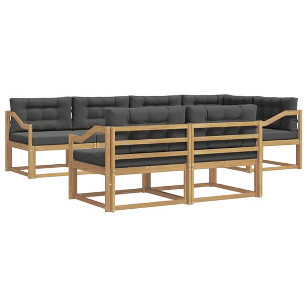 Utomhussoffset med kudde 6 pcs Vit och antracit Polyester