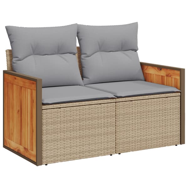 Trädgårdsoffset med kudde 8 pcs Beige och Ljusgrå