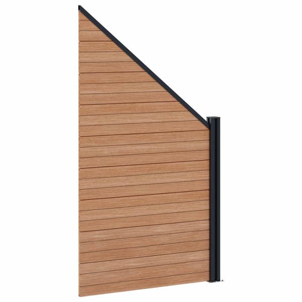 Stängselpanel 11 pcs WPC och aluminium Brun