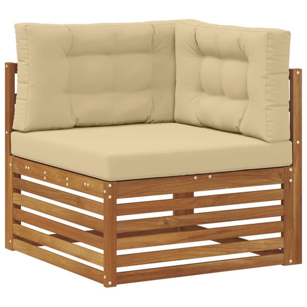 Utomhussoffset med kudde 5 pcs Naturlig och Beige