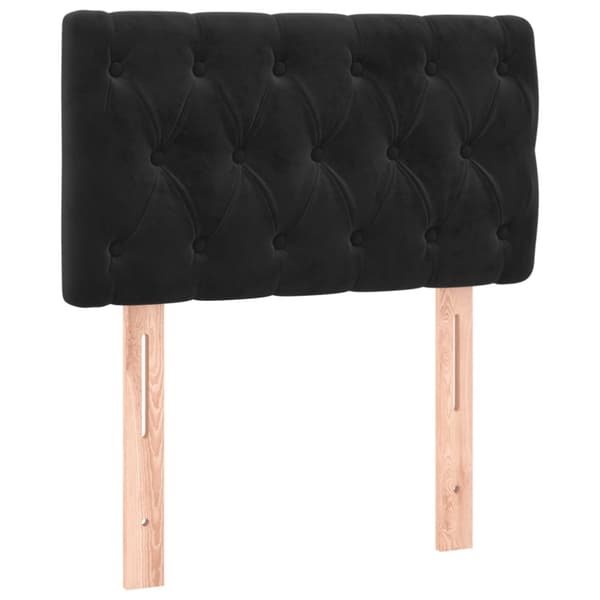 Ramsäng med madrass svart 80x200 cm sammet
