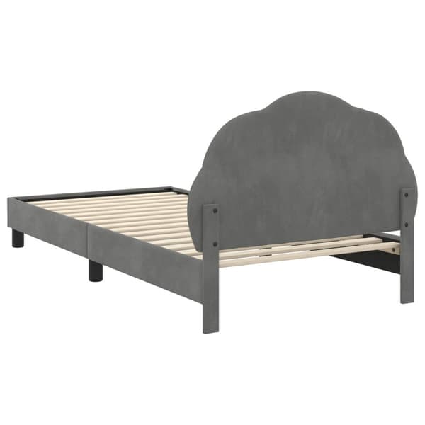 Barnsängram med sänggavel Mörkgrå 80 x 200 cm Sammet