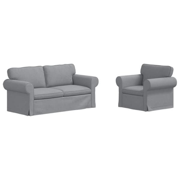Soffset 2 pcs Ljusgrå 175 x 82 x 80 cm tyg