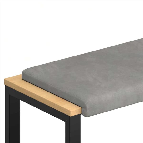 Bänk kudde Sammet (V) Ljusgrå Djup 35 cm