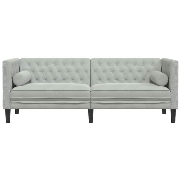 Soffa Ljusgrå 194 x 74,5 x 70,5 cm Sammet