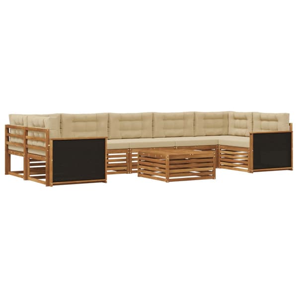 Utomhussoffset 8 pcs Naturlig och Beige