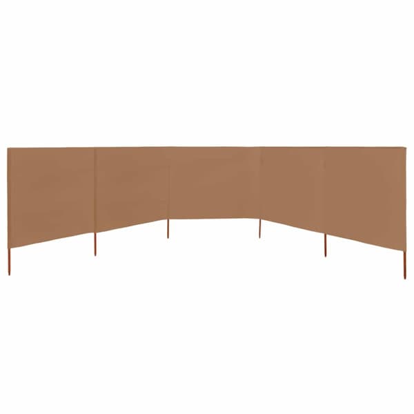 Vindskydd 5 paneler tyg 600x80 cm taupe