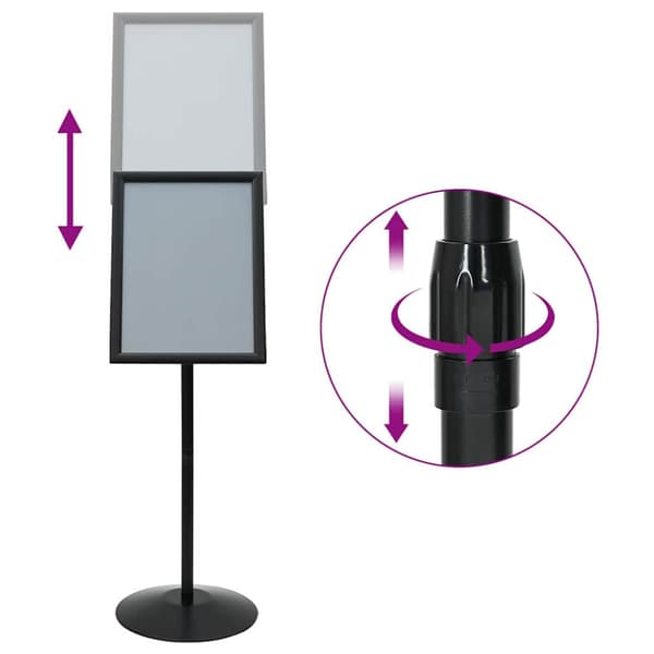 Pedestal affischställ Silver a3 PVC och stål