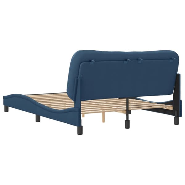 Bed Frame without Mattress "Hvar" Blue 140x190 cm Fabric