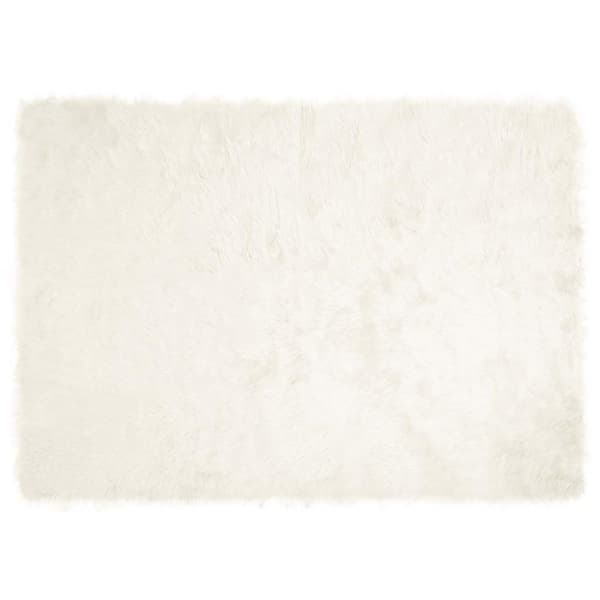 Fuskfäll matta TAFALLA Vit 120 x 170 cm Polyester
