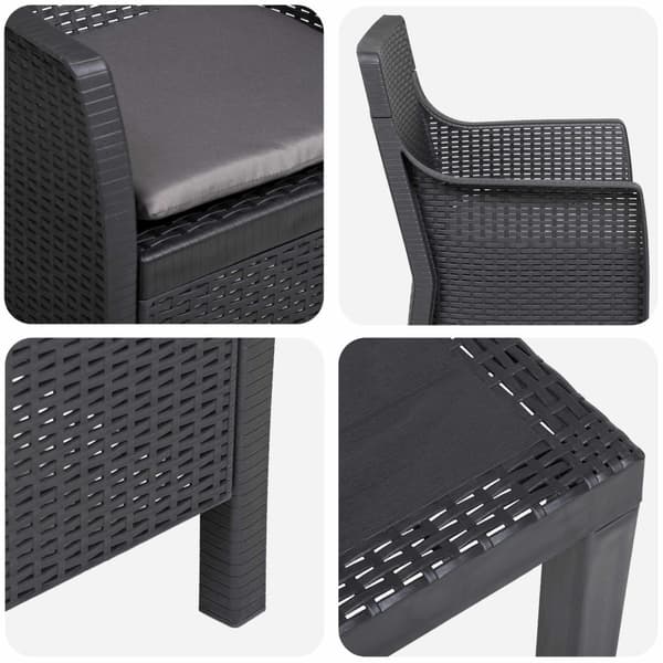 Lounge-set med kudde 3 pcs Antracit PP