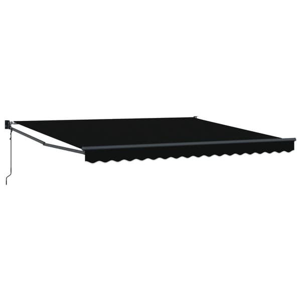 Utfällbar markis Svart 400 × 300 cm Polyester och aluminium