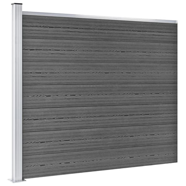 Staketpaneler WPC 353x146 cm svart