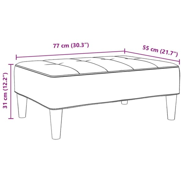 Fotpall mörkgrön 77x55x31 cm sammet