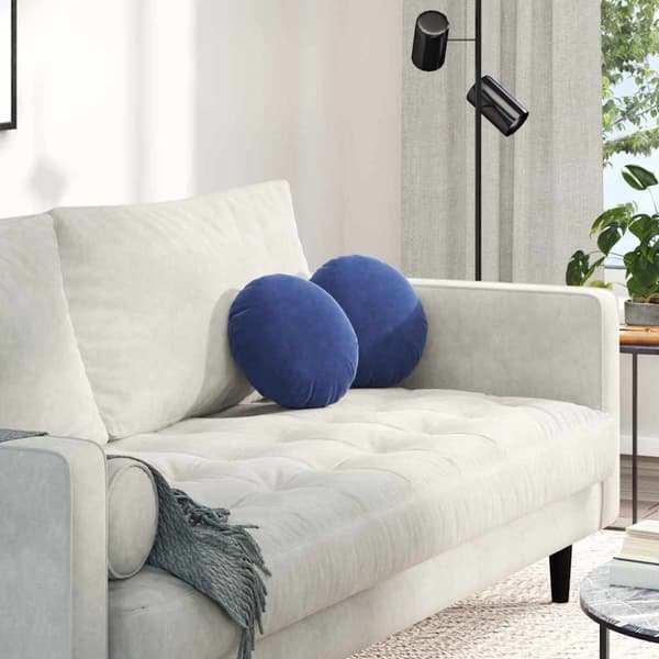 Sittkuddar 2 pcs Polisblå Ø30 x 13 cm Sammet