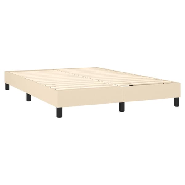 Ramsäng med madrass gräddvit 140x190 cm tyg