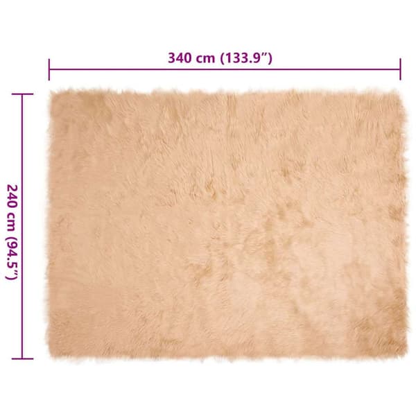 Fuskfäll matta TAFALLA Beige 240 x 340 cm Polyester