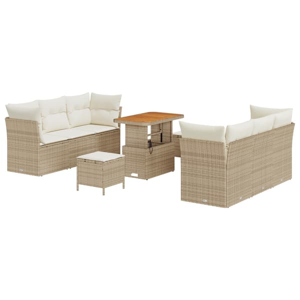 Trädgårdsoffset 9 st Beige konstrotting