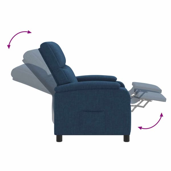 Recliner Blå Tyg