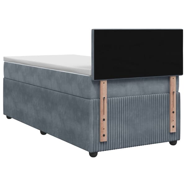 Kontinentalsäng med madrass Mörkgrå 90 x 200 cm Sammet