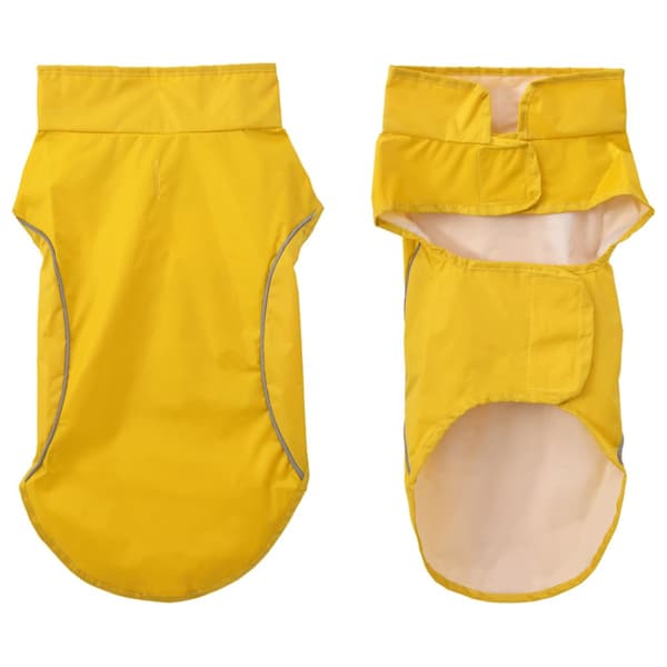 Regnrock för hundar med reflexer polyester gul m