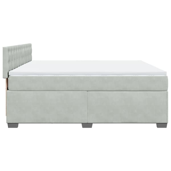 Ramsäng med madrass ljusgrå 200x200 cm sammet