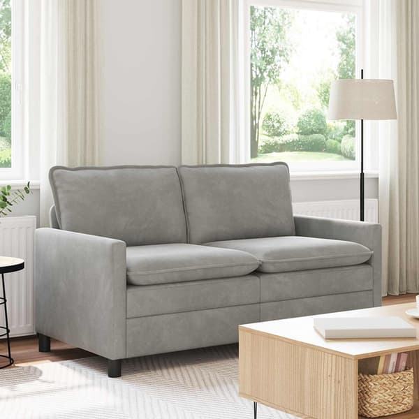 Soffa Ljusgrå 156 x 81 x 87,5 cm Sammet