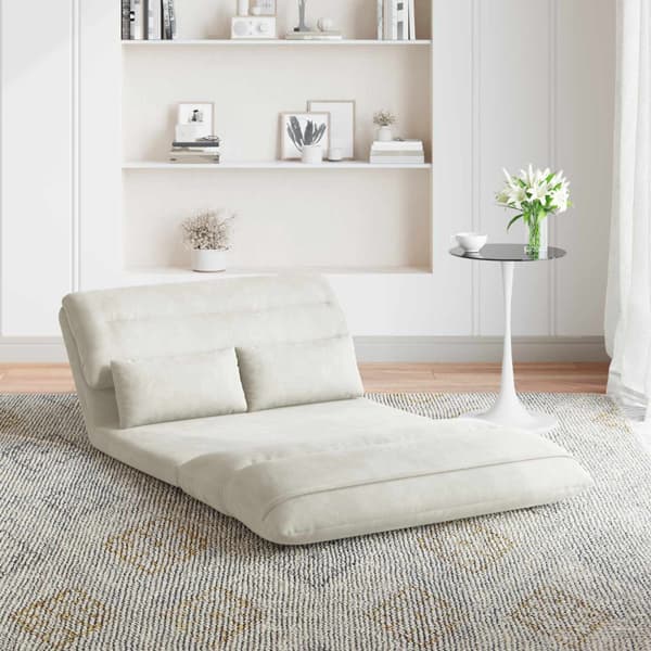 Golvstol Kräm 110 x 82 x 55 cm Sammet