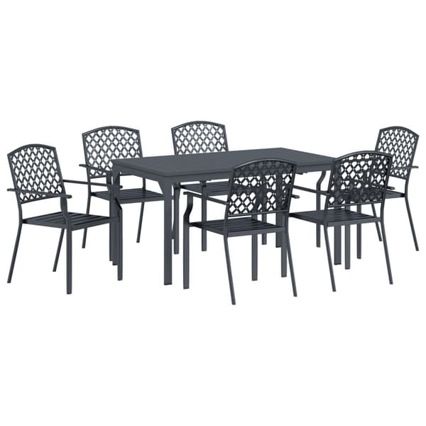 Trädgårdsmöbelset 7 pcs Antracit Pulverlackerad stål